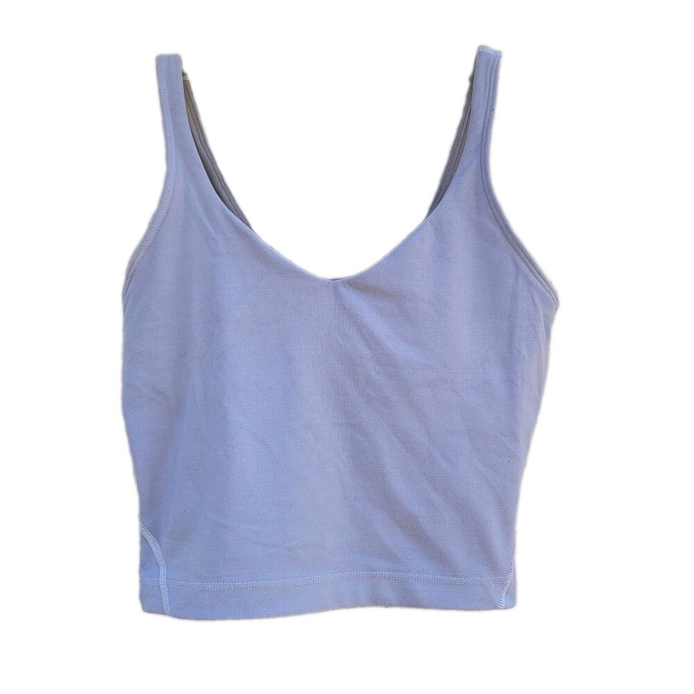 Lululemon Align Crop Tank Top Built In Bra Gray Yoga Size 2